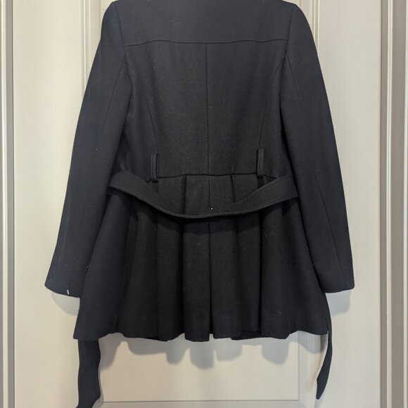 Via Spiga Women's Black Wool Blend Double Breasted Pea Coat Size 6 - Picture 5 of 5